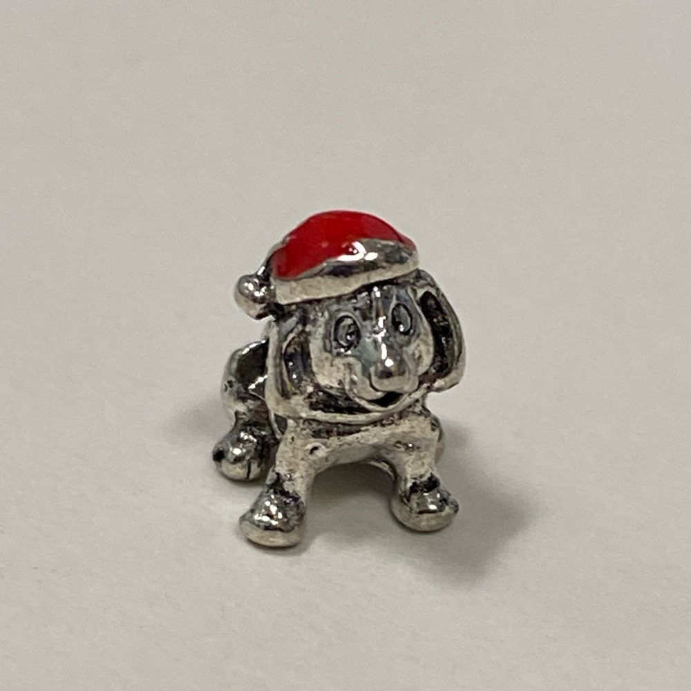Christmas Puppy Dog Charm Bead 4 Pandora bracelet necklace pet pets doggy